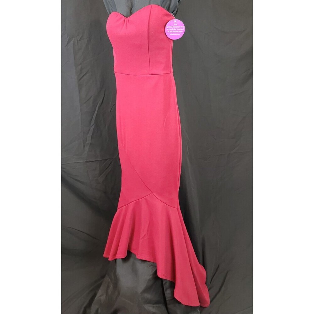 Windsor Maxi Strapless Mermaid/Trumpet Gown Burgendy Red Stretch Sz S